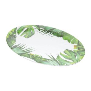 BANDEJA MELAMINA OVAL LEAVES