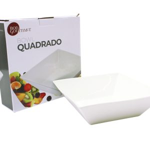 SALADEIRA BOWL QUADRADO PORCELANA BRANCA