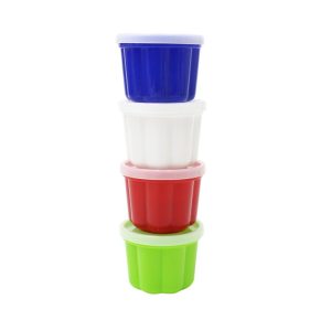 JOGO DE POTES PLASTICO COM TAMPA 4 PCS