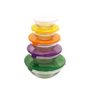 JOGO DE POTES DE VIDRO CONJUNTO COM 5 PEÇAS COLORIDAS BON GOURMET