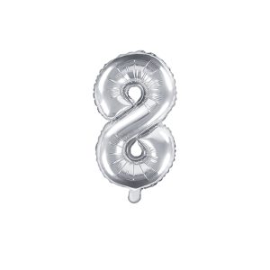 Balão Foil Nº8 Prateado