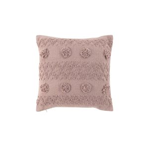 Almofada Capa Removível Pompom Algodão Alenia Rosa
