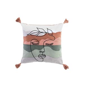 Almofada Pompom Algodão Estampado Siwana