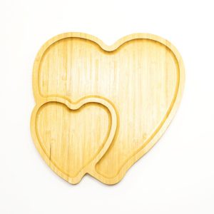 PETISQUEIRA DE CORAÇÃO ALMA GÊMEA BAMBU 27X27CM
